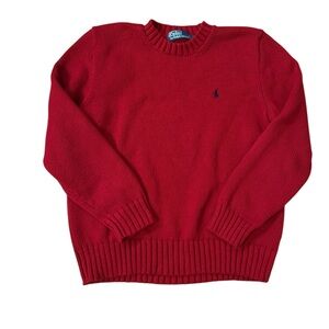 Polo Ralph Lauren Vintage Red Crewneck Sweater size Large 100% cotton